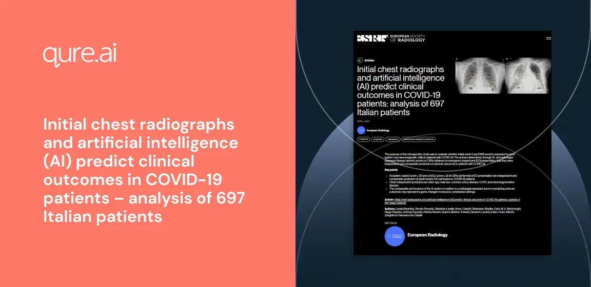 Initial chest radiographs and artificial intelligence (AI) predict clinical outcomes in COVID-19 patients – analysis of 697 Italian patients.webp